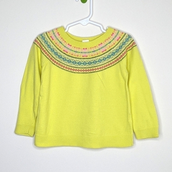 Gap Fair Isle Yellow Sweater Shirt 5 - Picture 1 of 3